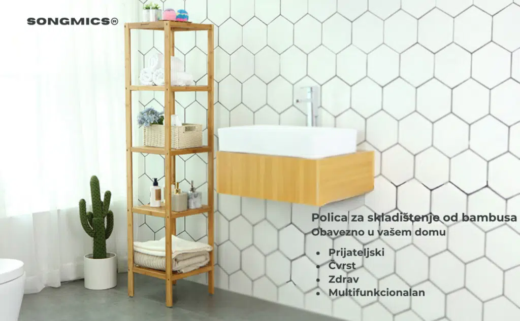 Polica od bambusa sa 5 nivoa