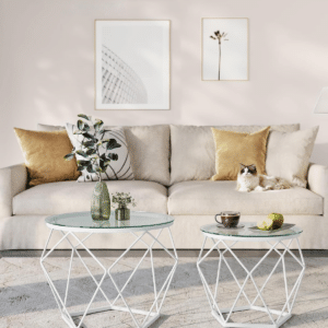 Set od dva staklena klub stola