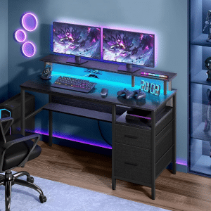 Radni sto sa LED osvetljenjem i fiokama