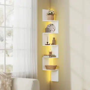 Ugaona zidna polica sa LED svetlom