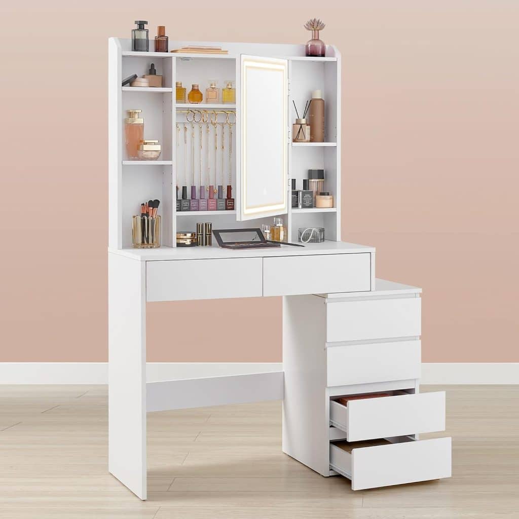 Toaletni Sto sa Ogledalom i Policama 2