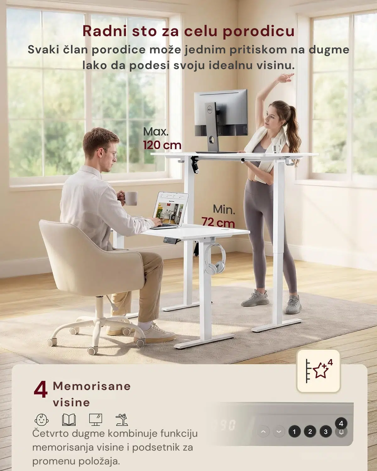 Električni radni sto sa podesivom visinom - Slika 5