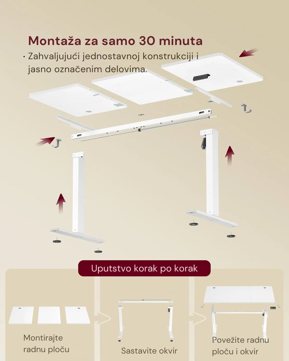 Električni radni sto sa podesivom visinom - Slika 4