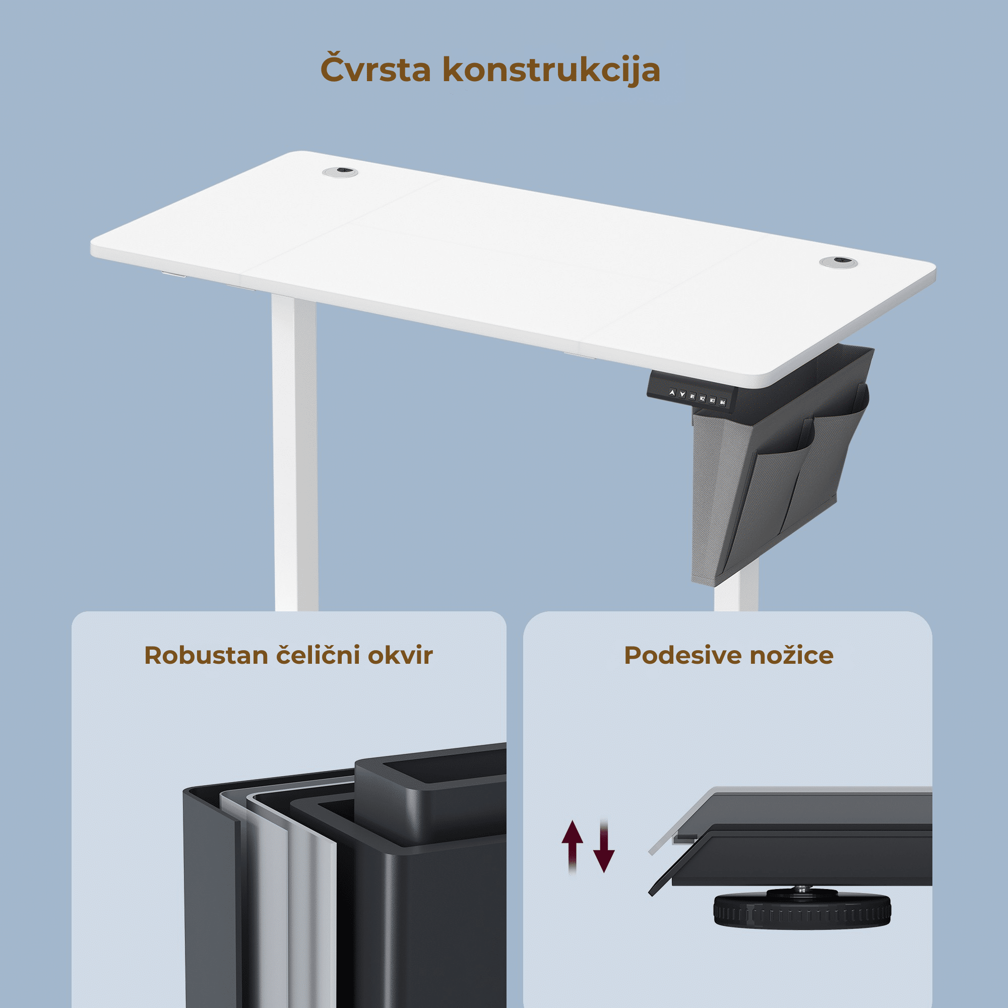 Električni radni sto podesive visine - Slika 2