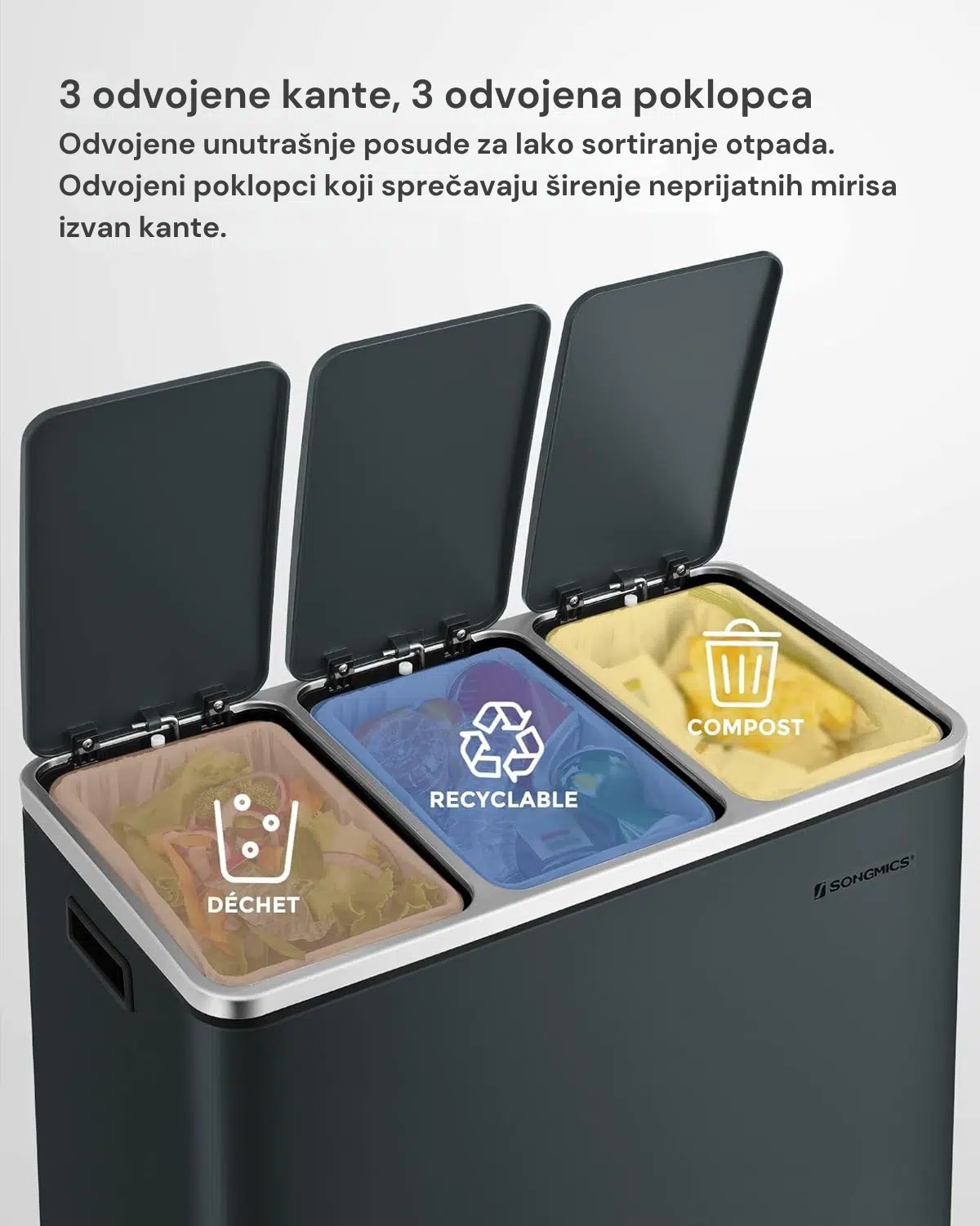 Kuhinjska kanta sa tri pregrade - Slika 8