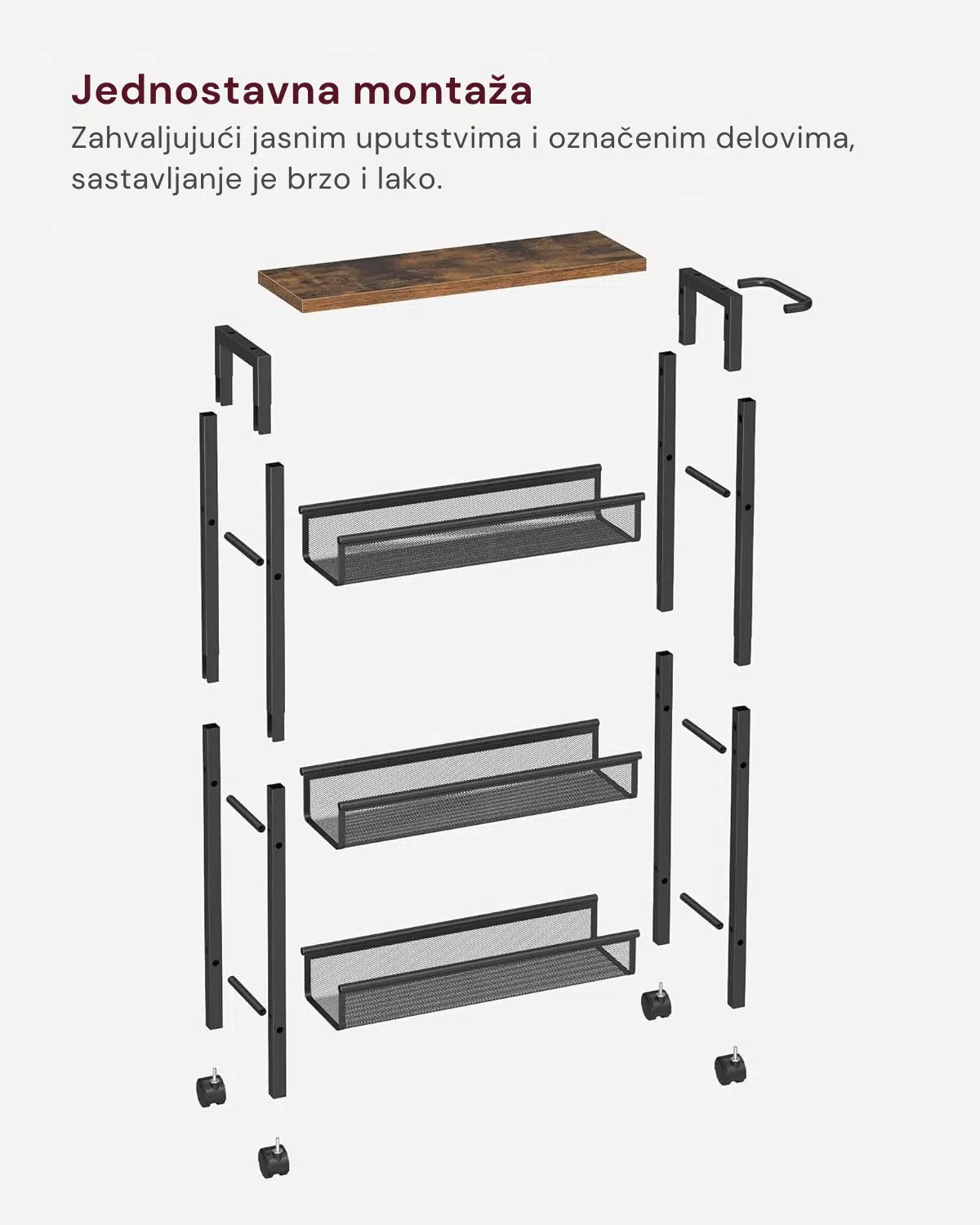 Kuhinjska kolica na točkićima - Slika 6