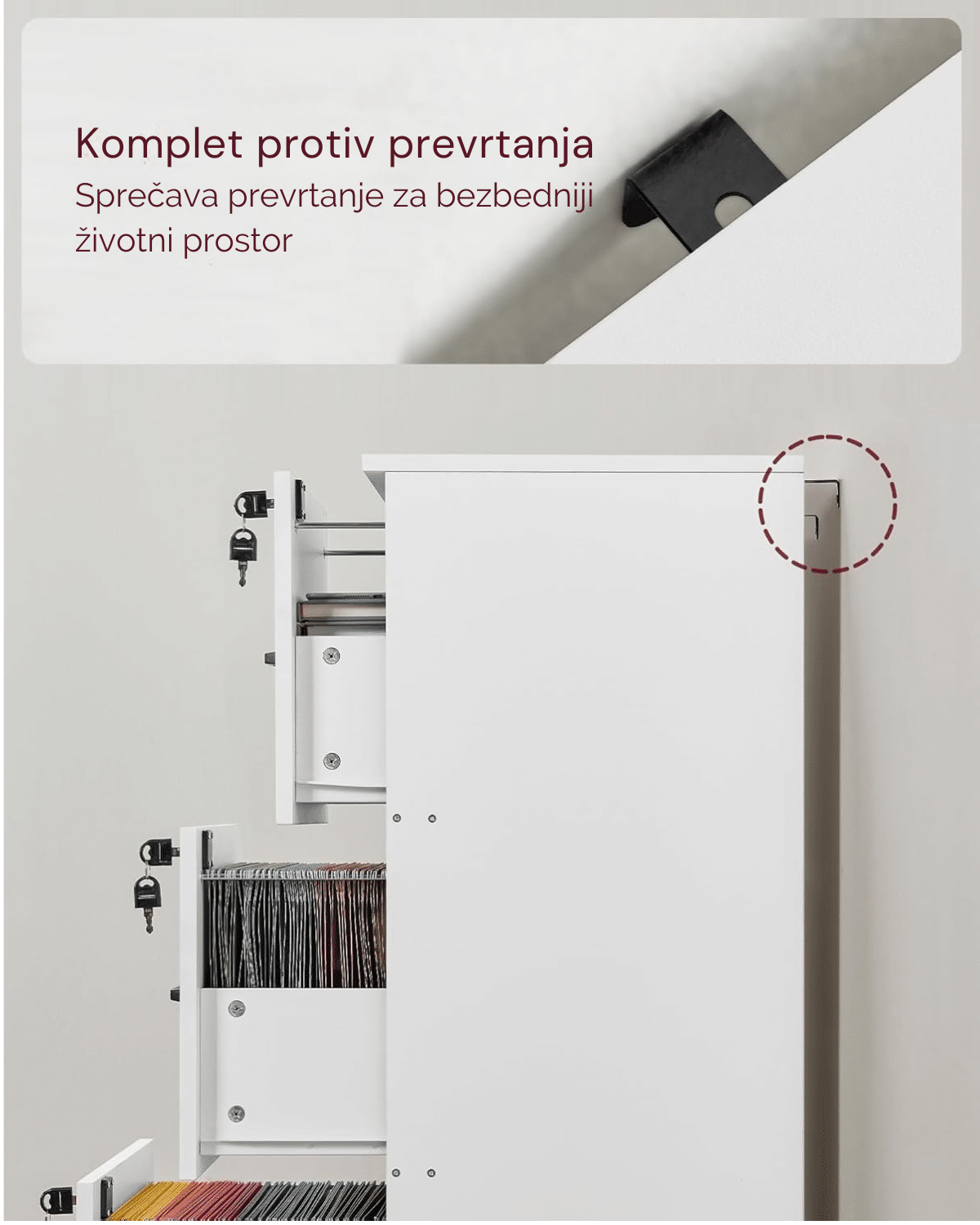 Kancelarijski fiokar sa 3 fioke - Slika 6