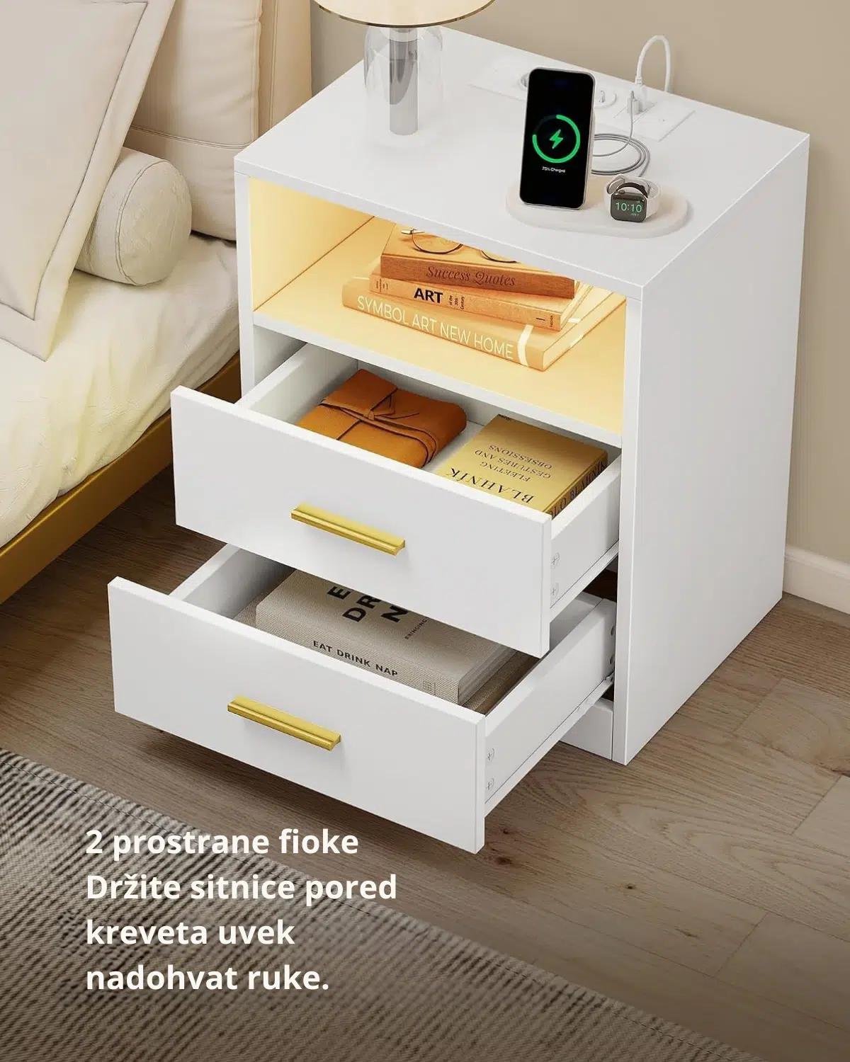 Noćni stočić sa LED osvetljenjem - Slika 4