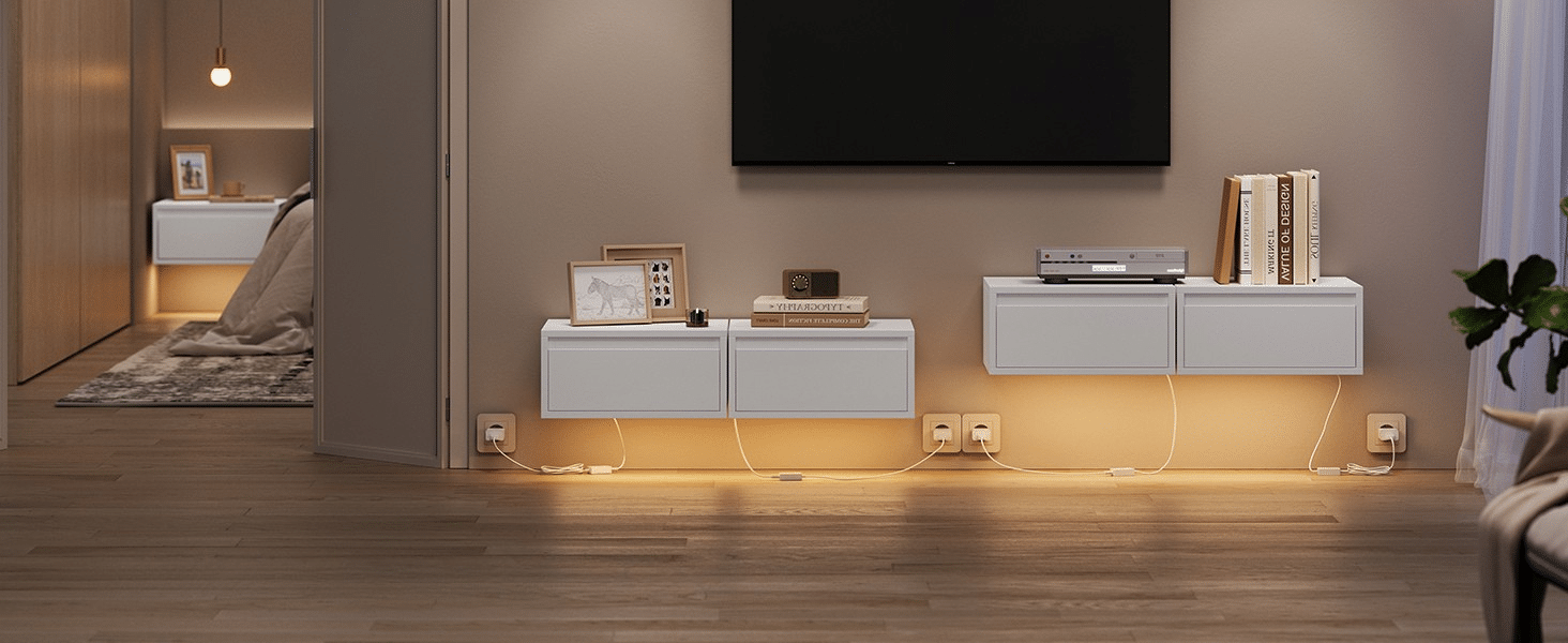 Set od 2 noćna ormarića sa LED osvetljenjem