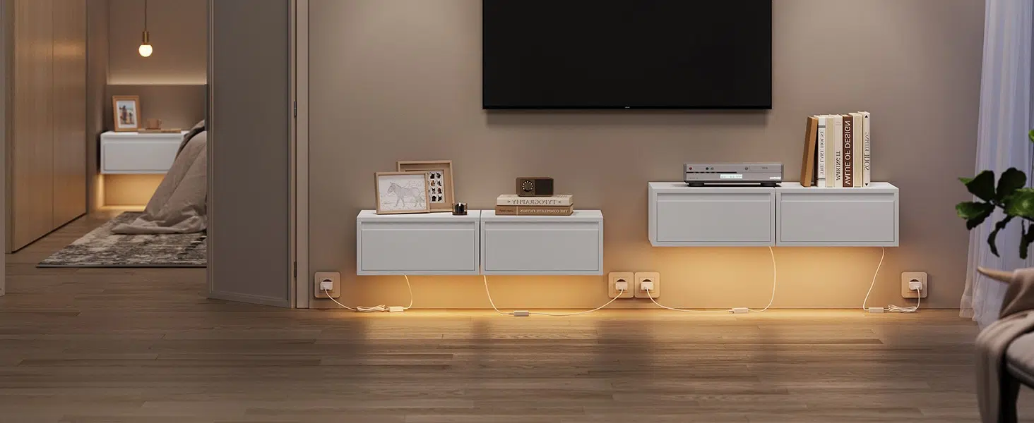Set od 2 noćna ormarića sa LED osvetljenjem