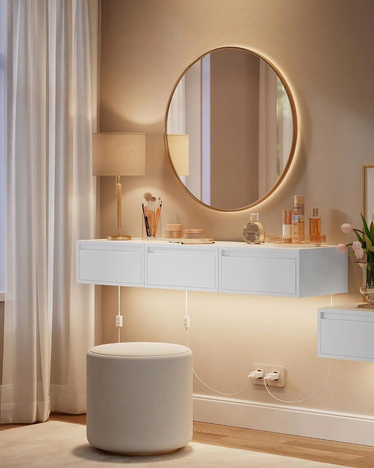 Set od 2 noćna ormarića sa LED osvetljenjem - Slika 5