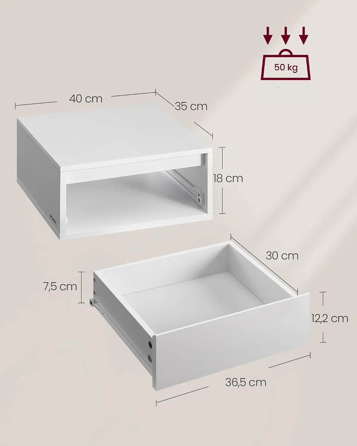 Set od 2 noćna ormarića sa LED osvetljenjem - Slika 6