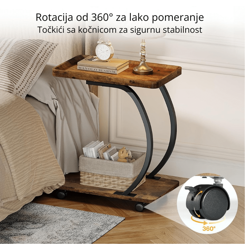 Pomoćni stočić sa točkićima - Slika 3