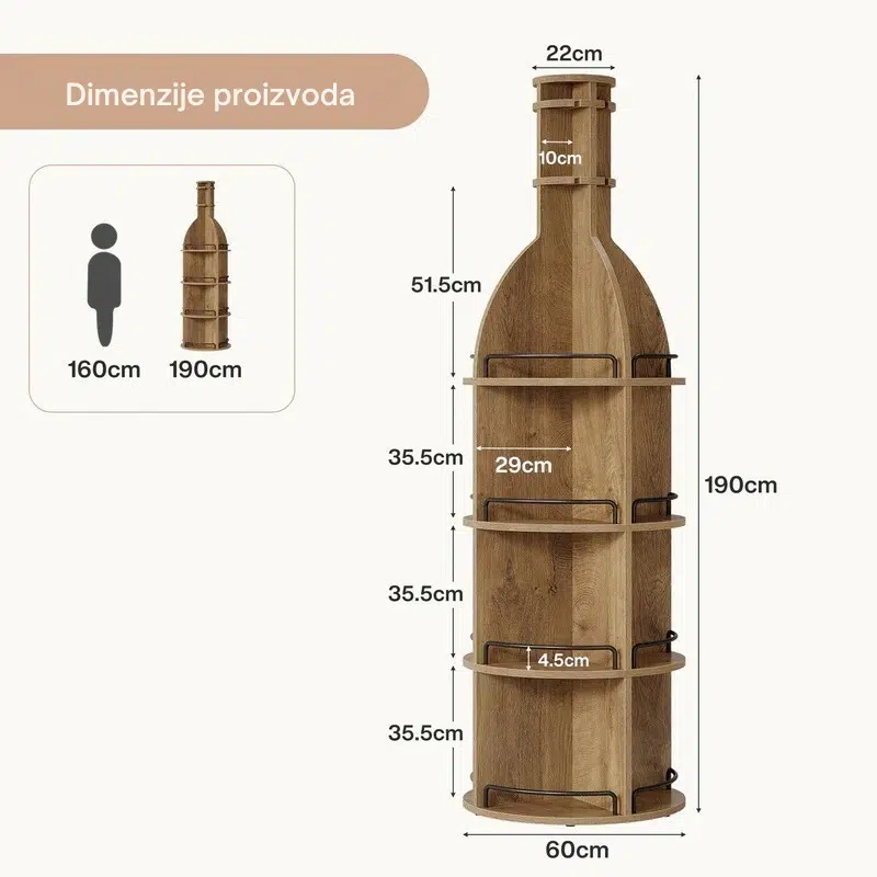Visoki stalak za vino - Slika 4